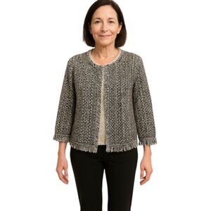 Lineamaglia Small Alpaca Blend Fringe Cardigan Knit Jacket